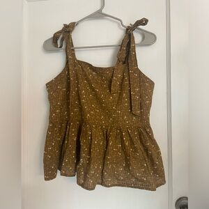 Madewell peplum tie strap top